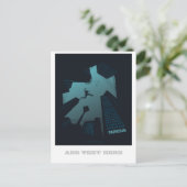 カッコいいPARKOURグラフィッ10代のクス建物ルーフジャンプ ポストカード (スタンド正面)