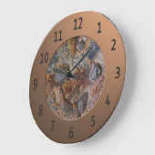 カッコいいSedementary Rock Shiny Metalic Digits円 ラージ壁時計 (傾斜)