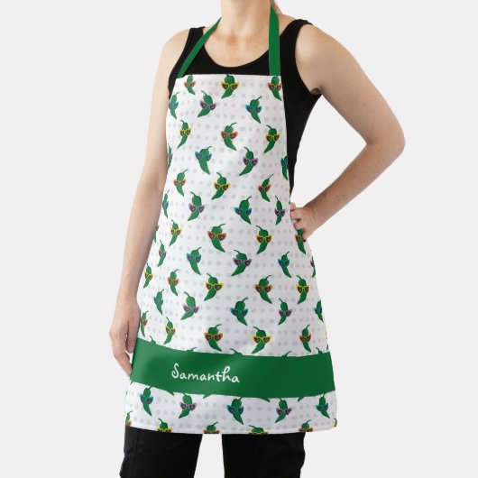 カッコいいShades Green Chile Pattern エプロン (インサイチュ)