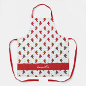 カッコいいShades Red Chile Pattern エプロン (正面)