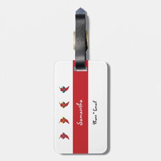 カッコいいShades Red Chile Pattern ラゲッジタグ (裏面縦)