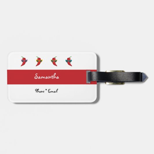 カッコいいShades Red Chile Pattern ラゲッジタグ (裏面横)