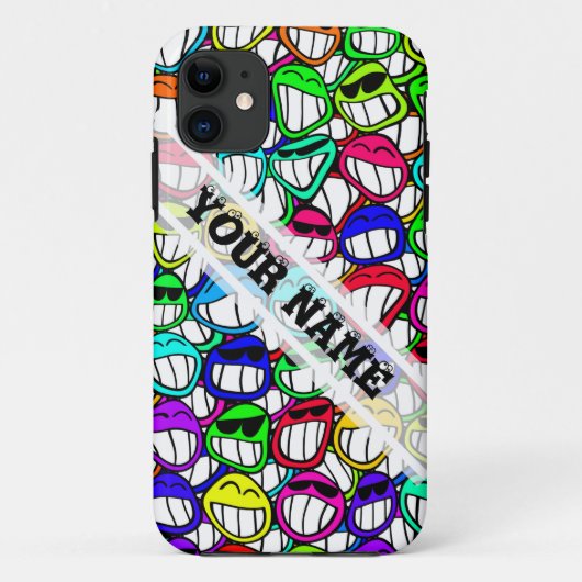 カッコいいSMILING顔グループ+テキスト Case-Mate iPhoneケース (裏面)