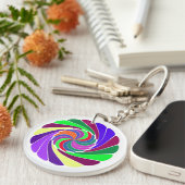カッコいいSwirls Keychian – カスタマイズ可能 キーホルダー (正面右)