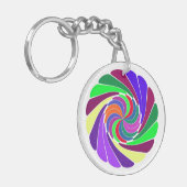 カッコいいSwirls Keychian – カスタマイズ可能 キーホルダー (正面左)