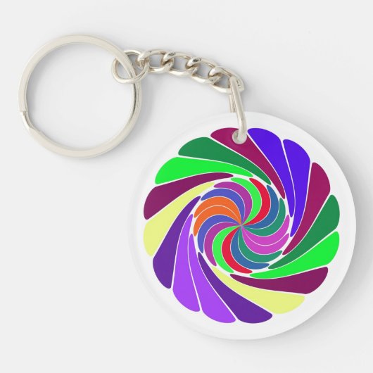 カッコいいSwirls Keychian – カスタマイズ可能 キーホルダー (正面)