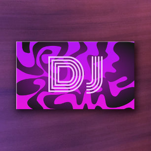 カッコいいVaporwave Neonフォント薄紫Purple Music DJ 名刺