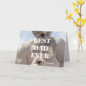 カッコいいWhiteScripts最高のパパEver Faters Day写真 カード (黄色い花)