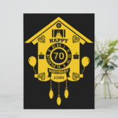 カッコウ時計タイムハッピー70誕生日 カード (スタンド正面)