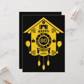 カッコウ時計タイムハッピー80誕生日 カード (正面/裏面インサイチュ)