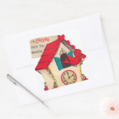 カッコウ時計レトロヴィンテージバレンタインステッカー スクエアシール (封筒)