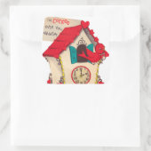 カッコウ時計レトロヴィンテージバレンタインステッカー スクエアシール (バッグ)