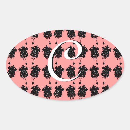 カッコウ時計 楕円形シール (正面)