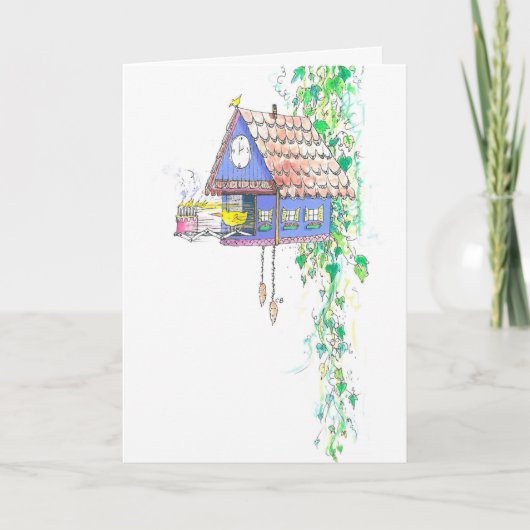 「カッコウ時計」誕生日カード カード (正面)