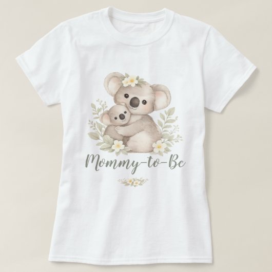カッコー可愛いママになる人 コアラ ベビーシャワー Tシャツ (デザイン正面)