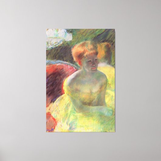 カッサットのリディアが腕に寄り掛かって キャンバスプリント (正面)