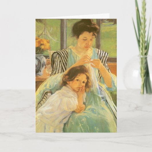 カッサットの若い母裁縫ハッピーマザーズデイ カード (正面)