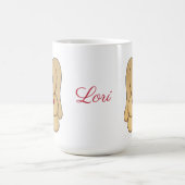 カッシブな名前のパーソナライズされたマグカップを持つテディ・バニー コーヒーマグカップ (中央)