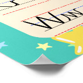 カッシブ英語アルファベット – レトロ ポップ・アートの ポスター (角)