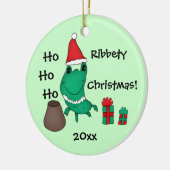 カッシーのかわいいクリスマスカエル セラミックオーナメント (左)