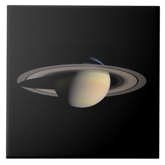 カッシーニが捉えた太陽光に照らされた土星のガス巨大惑星 タイル (正面)
