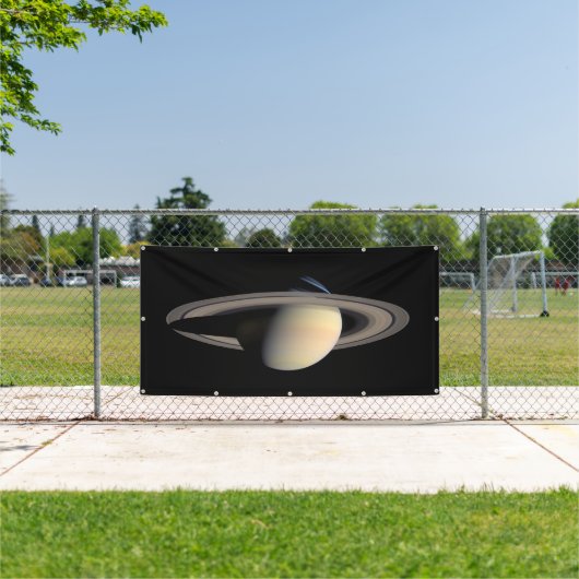 カッシーニが捉えた太陽光に照らされた土星のガス巨大惑星 横断幕 (インサイチュ)