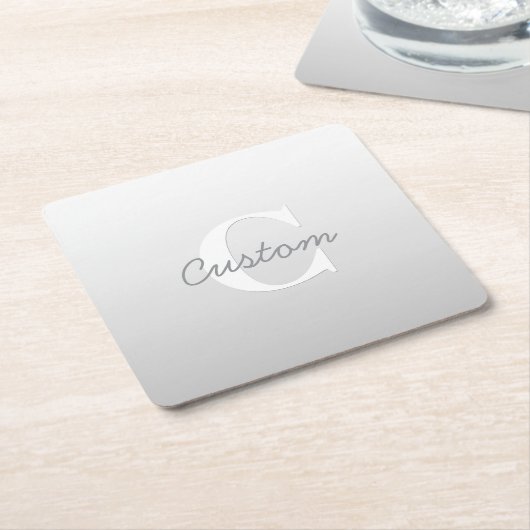 カッシー名またはその他の文字（モノグラム付き） | グラデーション スクエアペーパーコースター (アングル)