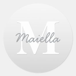 カッシー名またはその他の文字（モノグラム付き） | グラデーション ラウンドシール