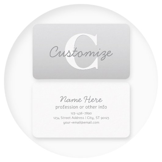 カッシー名またはその他の文字（モノグラム付き） | グラデーション 名刺