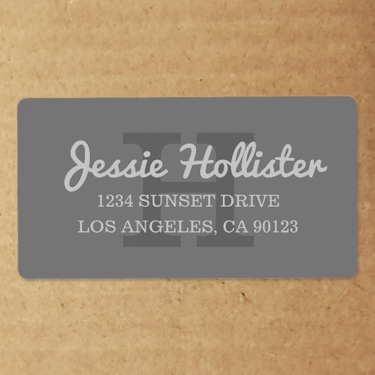 カッシー名 |モノグラムの差出人住所 ラベル