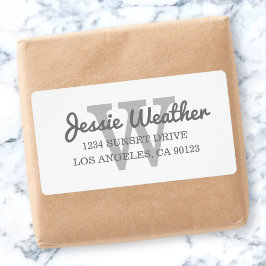 カッシー名 |モノグラムの差出人住所 ラベル