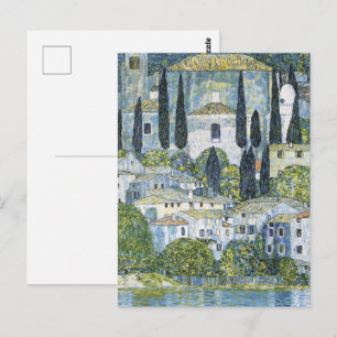 カッソーネの教会を描いたクラシックなクリムトの風景画アート ポストカード