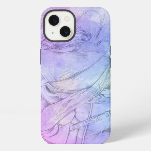 カッター (紫がかったピンクの霧) iPhoneケース (裏面)