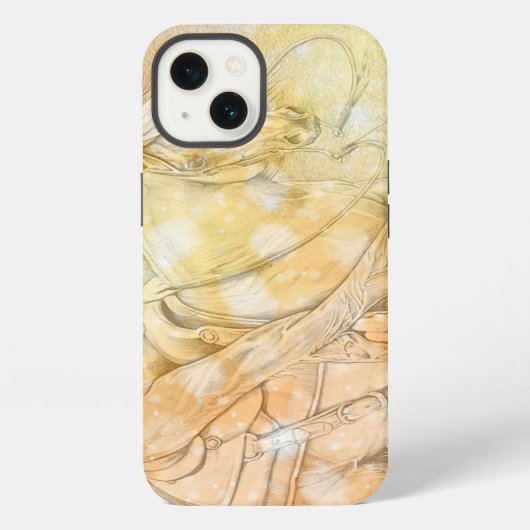 カッター（黄色みがかったカッター） iPhoneケース (裏面)