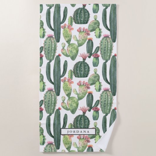 カッチ砂漠テーマパーソナライズされた ビーチタオル (正面)