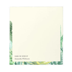 カッティパーソナライズされたプラントシックな緑の水色 ノートパッド