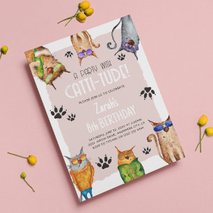 カッティパーティー!おもしろい子供の誕生日 招待状