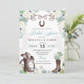 カッティフローラウエスタンカウボーブーツブライダルシャワー 招待状 (スタンド正面)