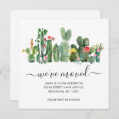 カッティモダン砂漠の植物の引っ越しました移動 案内状 (正面/裏面)