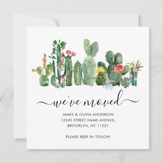 カッティモダン砂漠の植物の引っ越しました移動 案内状 (正面)