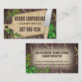 カッティングボードハーブ料理名刺 名刺 (正面/裏面)