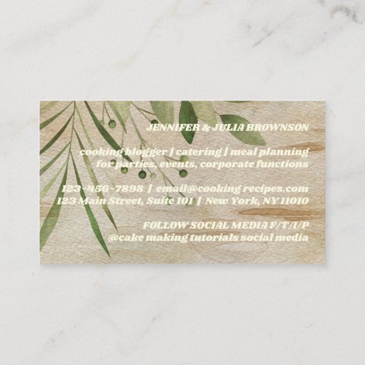 カッティングボード素朴料理紫 名刺 (裏面)