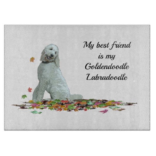 カッティングボード葉のドードル犬 カッティングボード (正面)