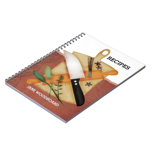 カッティングボード転がシェフナイフのピンハーブ香辛料 ノートブック (左側)