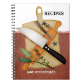 カッティングボード転がシェフナイフのピンハーブ香辛料 ノートブック (正面)