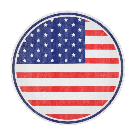 カッティングボード "アメリカ国旗 愛国的な サークル USA (正面)