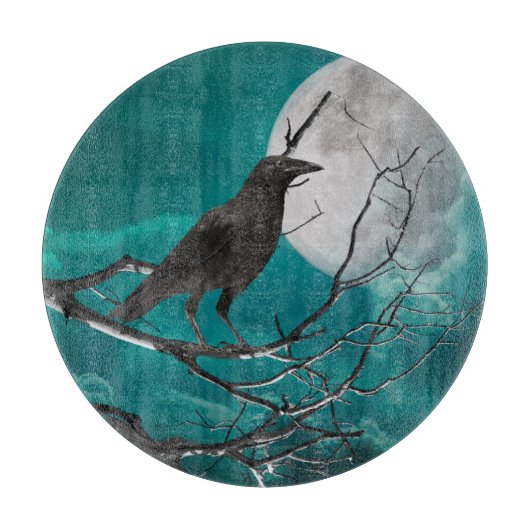 カッティングボード、グリーンのカラス カッティングボード (正面)