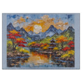 カッティングボード - 八角塔のある日本風景 (正面)