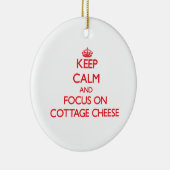 カッテージチーズの平静そして焦点を保って下さい セラミックオーナメント (右)