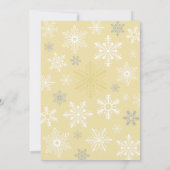 カットあなた自身のベビーボディスーツ黄色のスノーフレークのシャワー 招待状 (裏面)